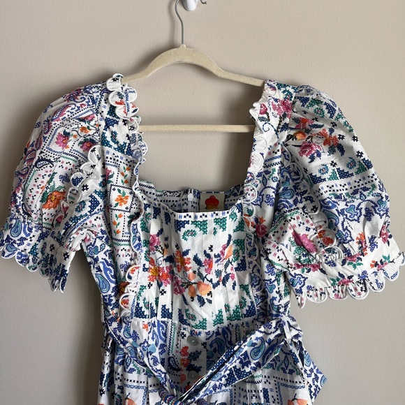 Farm Rio NWT Women's Romantic Bandanas Off-White Romper Size XL - Picture 3 of 14